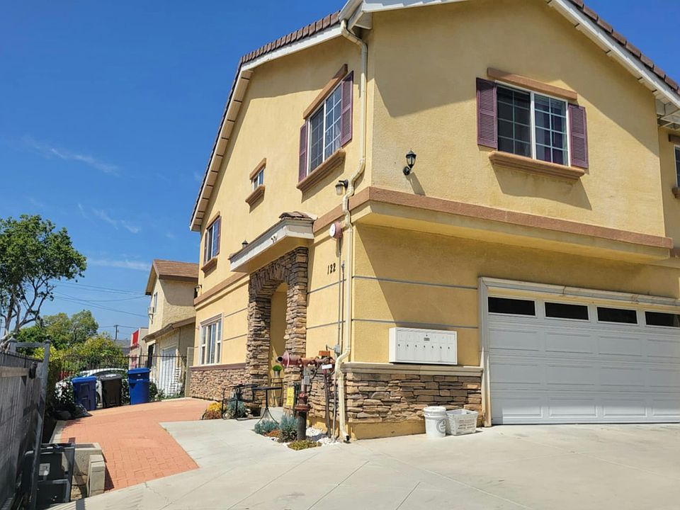 Townhouse front with security gate