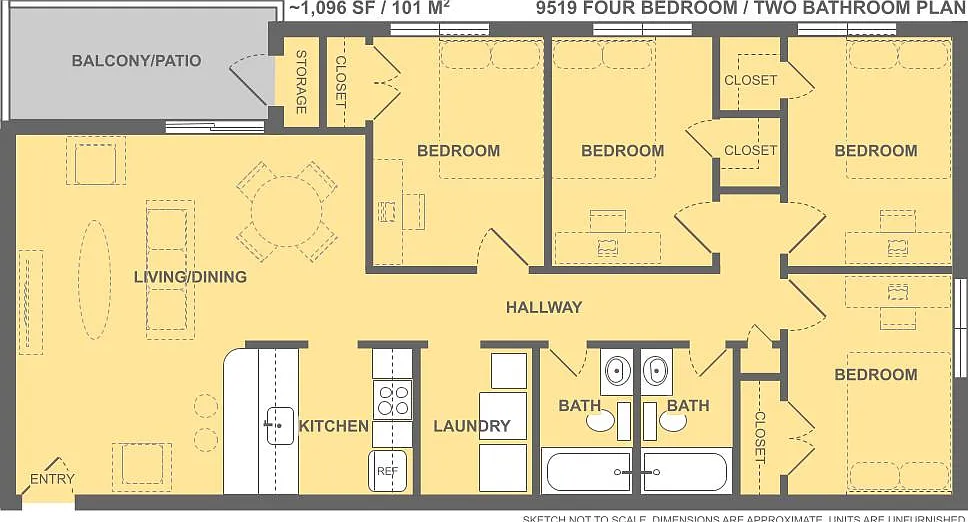 4 bed, 1096 sqft, $485 — Photo 1