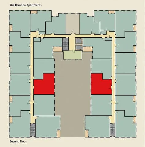 Floor plan 2 Bedroom 1 Bath Plan B