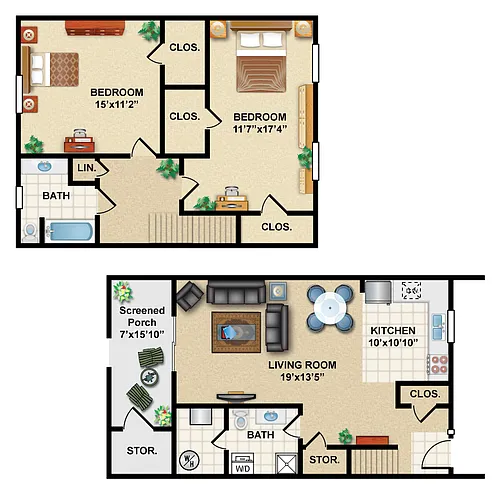 Floor plan Two Bedroom