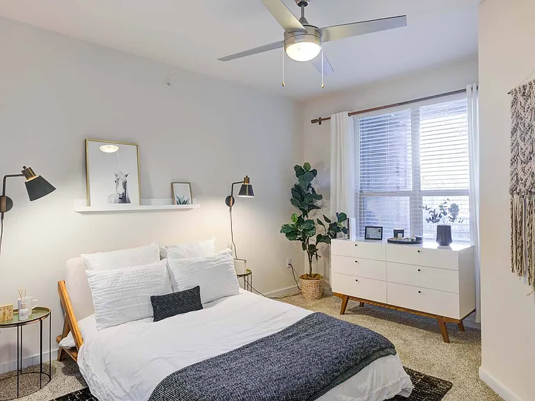 End your day in a bedroom designed for comfort and ease.