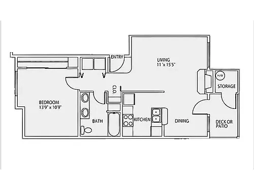 Floor plan 1X1-725