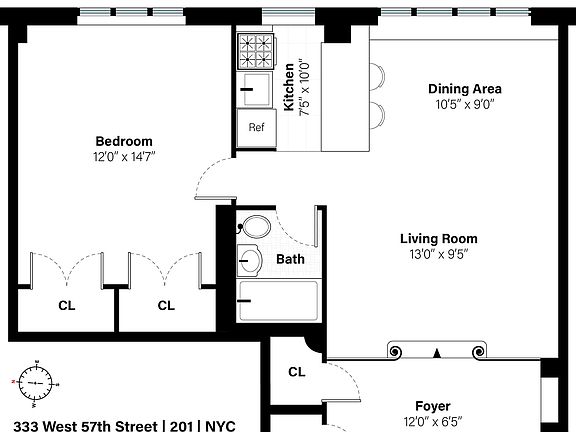 2nd image of 333 W 57th St APT 201