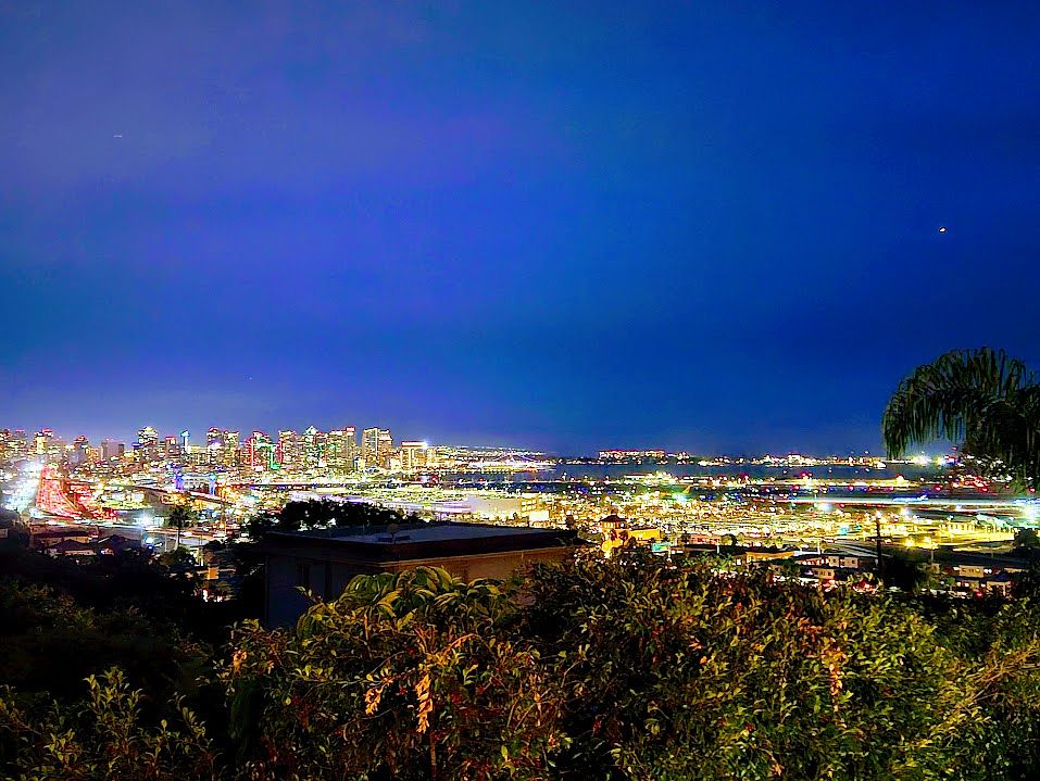 Downtown & Bay evening view from Deck