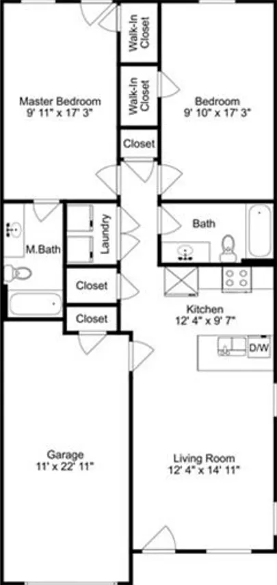 2 Bedroom 2 Bath Duplex With 1 Car Garage Located Off Broadway Extension — Photo 3