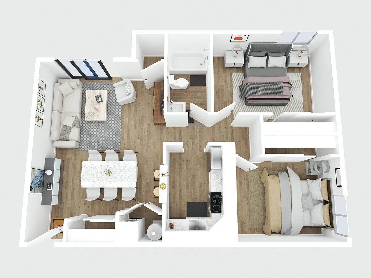 Floor plan 2 Bed 1 Bath | Renovated