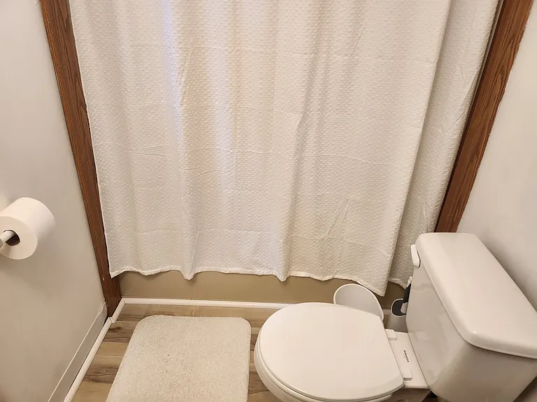 Master bathroom with large tub and shower.