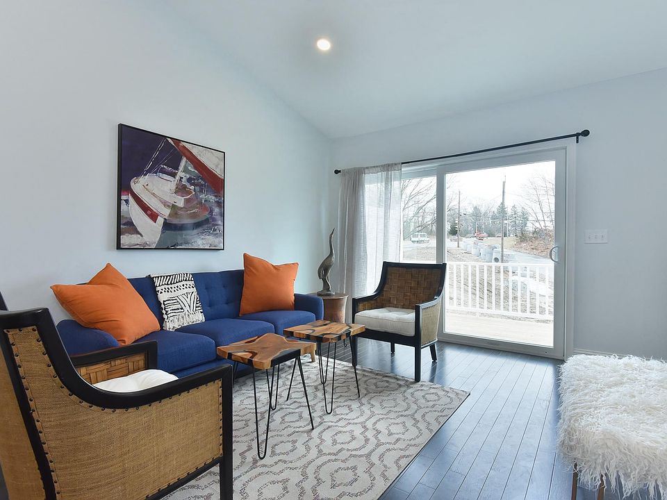 View from living space out to private deck.