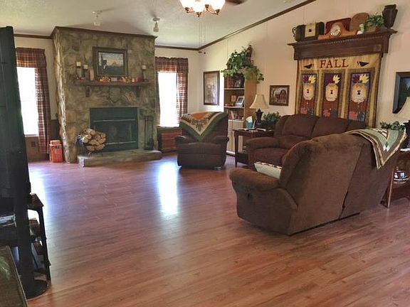 Wood burning fireplace in LR