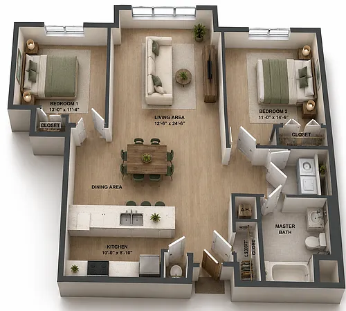 Floor plan 2 bed 1 bath