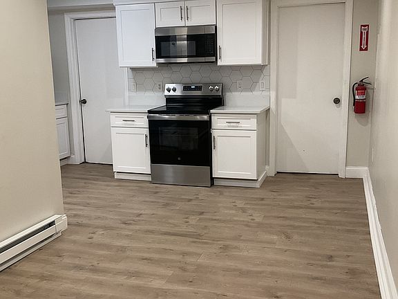 Living room view into kitchen