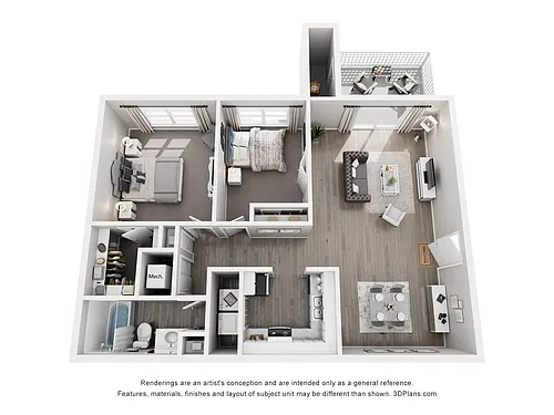 Floor plan 2 Bed 1 Bath
