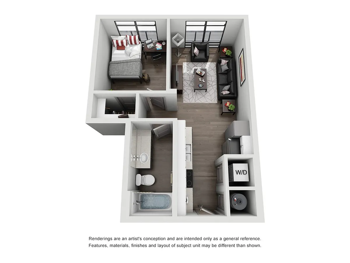 Floor plan 1BR/1BA - The Shorthorn