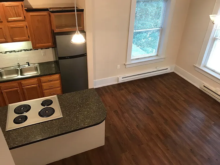 open concept kitchen and living room