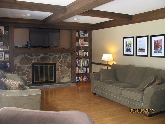 Family room with fireplace