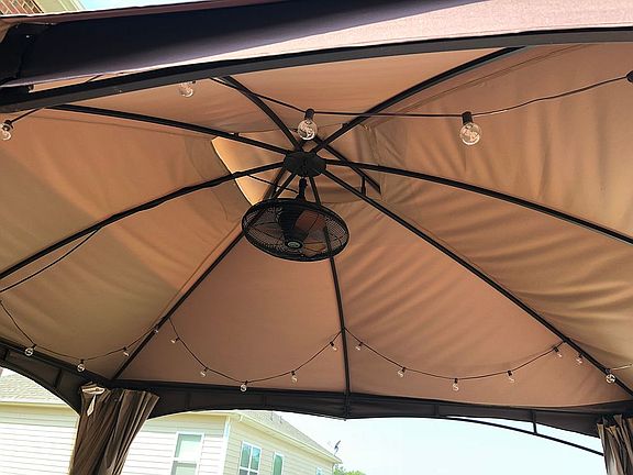 Fan attached to gazebo 