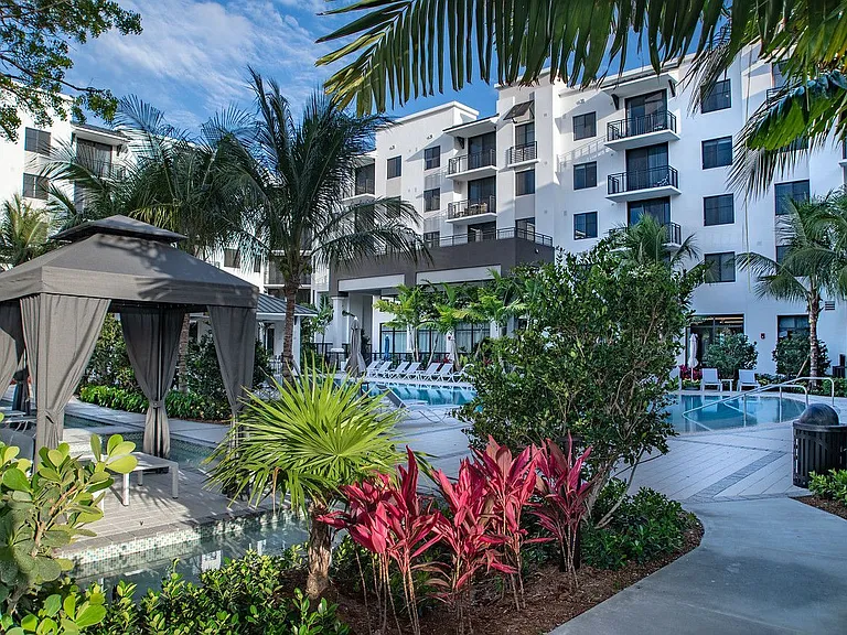 Resort Style Swimming Pool with Cabanas