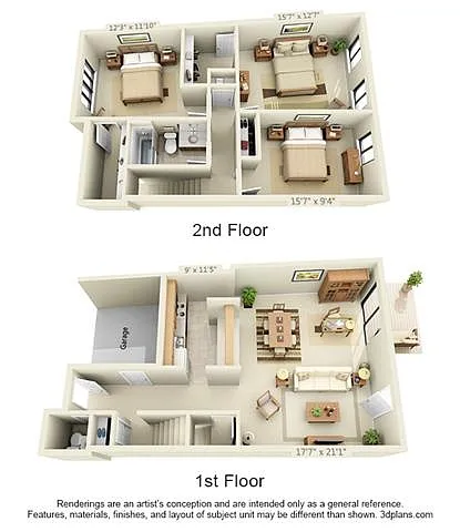 Floor plan 3 Bedroom Townhouse