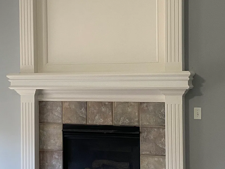 Electric fireplace. Can mount tv above