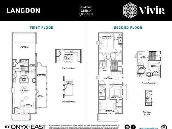 First and Second Floor Plan with Options