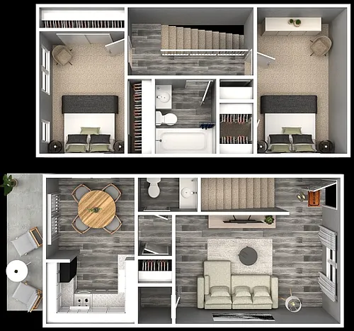 Floor plan 2 Bedroom Townhouse