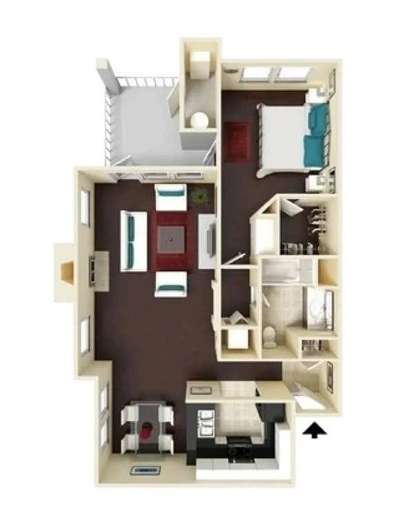 Floor plan 1X1-830
