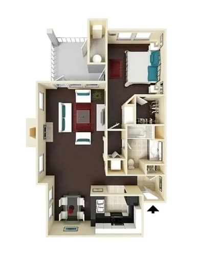 Floor plan 1X1-830