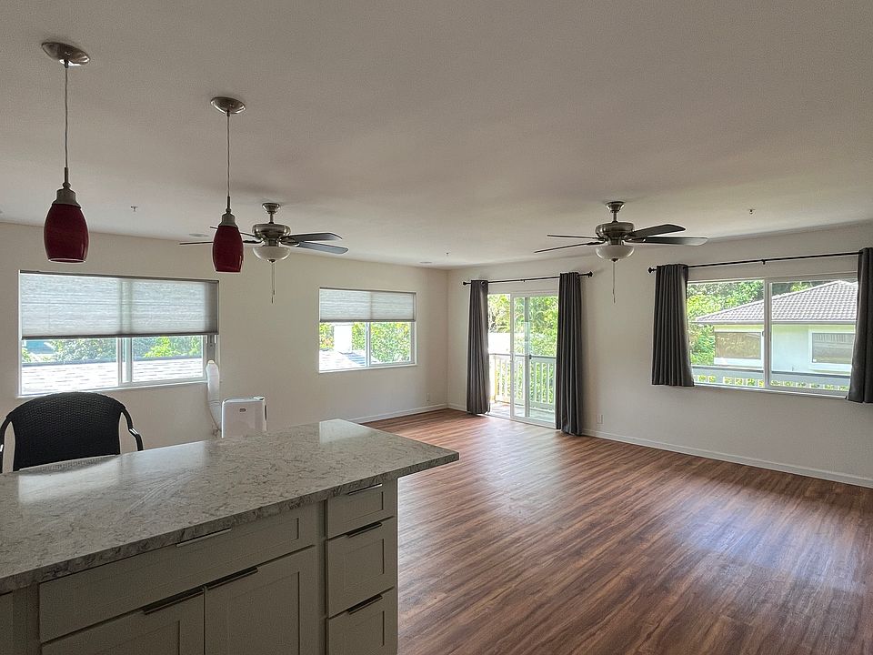 view from kitchen into living space