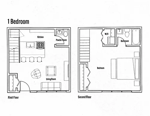 Floor plan 1 Bedroom Townhome