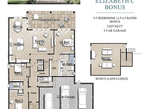 Elizabeth C Bonus 3 Car Garage