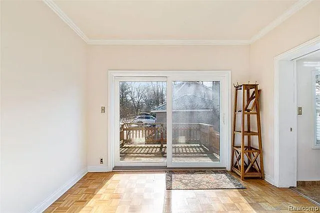 Family room leads to back desk.