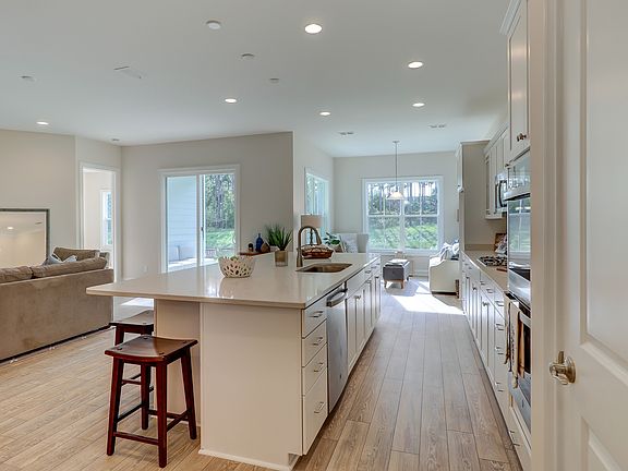 Kitchen flowing into great room
