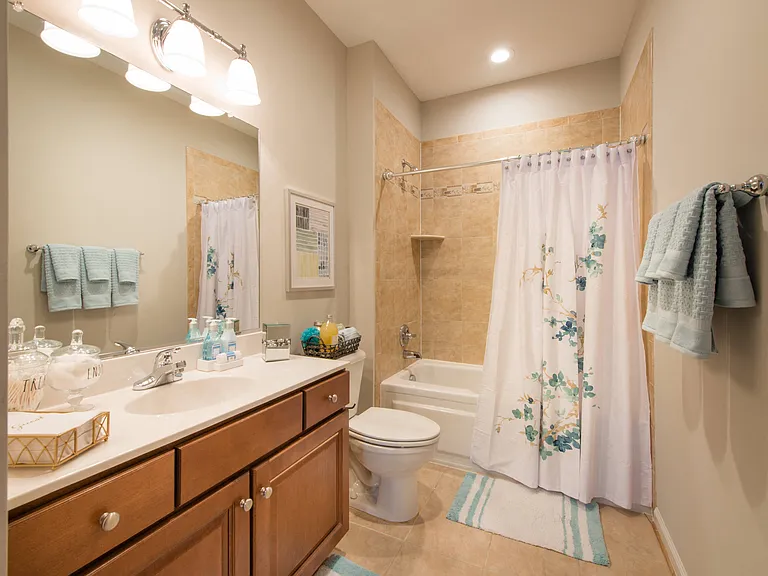 Spacious bathrooms ideal for relaxation at The Cosmopolitan at Lorton Station, Lorton, VA, 22079
