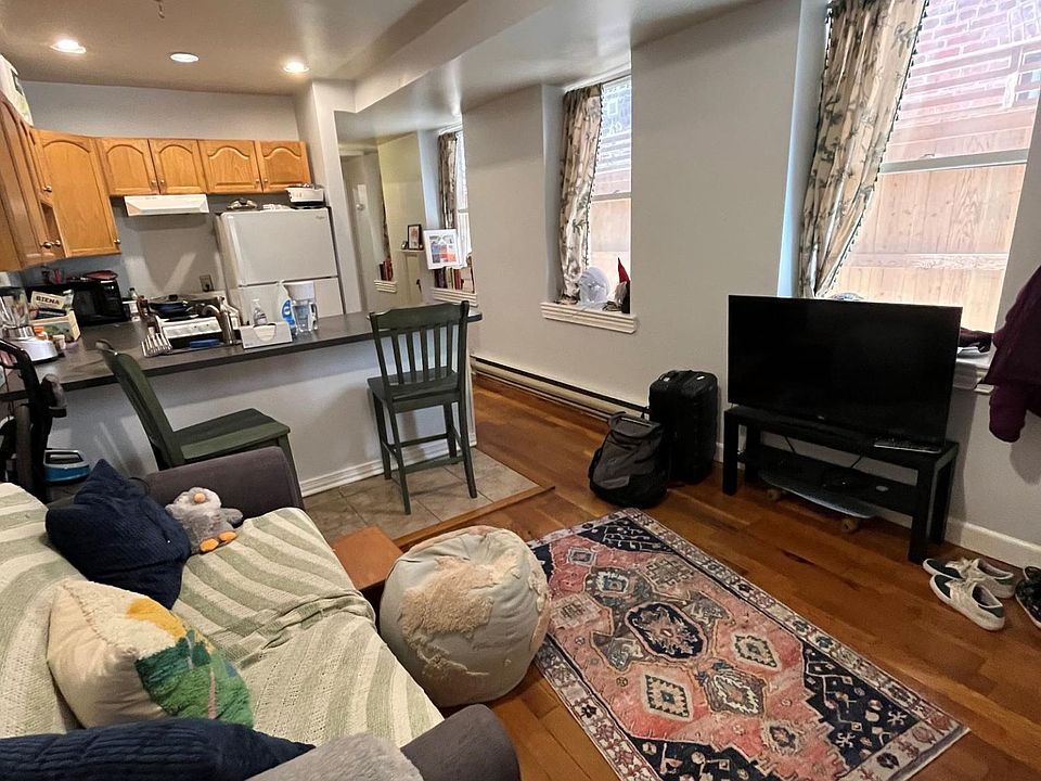 Living room and kitchen, newly painted
