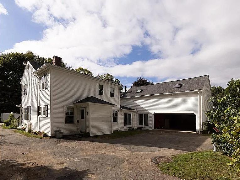 View from the garage (entrance is to the right of the garage)