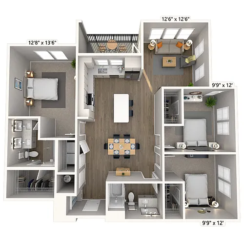 Floor plan C1 3x2 1416 SF-FP
