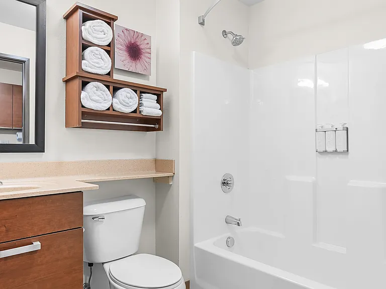 Bathroom with tub shower combo