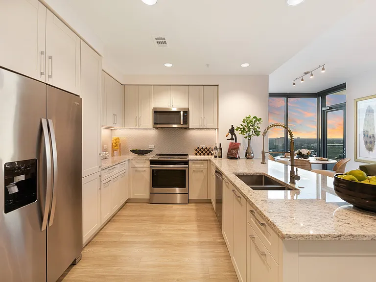 Chef-inspired kitchens with stainless steel appliances