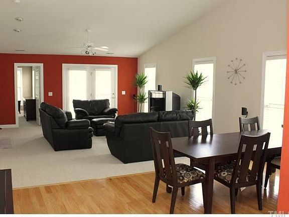 Open Dining/Family room with soaring ceiling