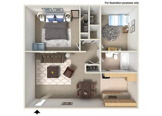Floor plan Two Bedroom One Bath