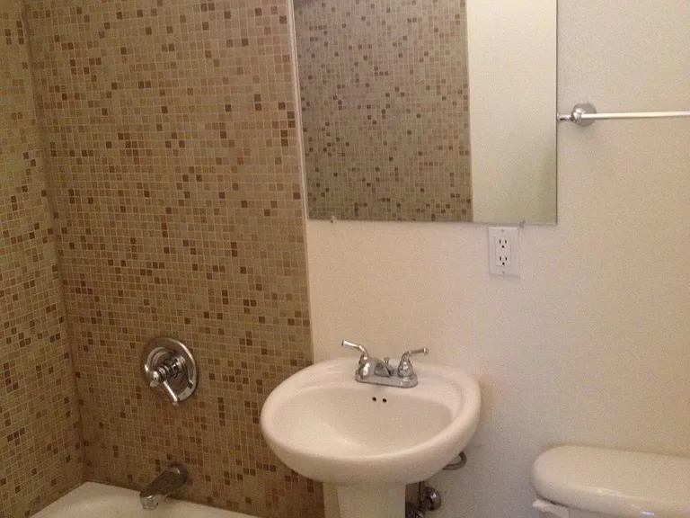 Master bathroom (now has glass shelf above sink)
