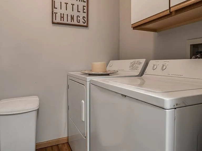 Start your day with a fresh load of laundry just steps from the kitchenno quarters, no waiting, just simple ease.