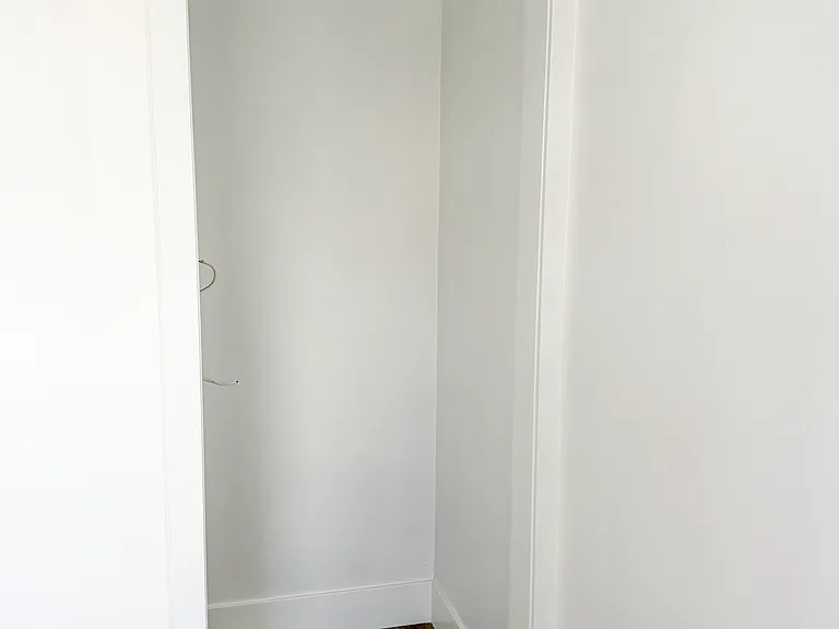 Ikea storage racking will be installed allowing you to adjust the shelves and hanger space as you need.