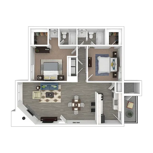 Floor plan 2x2 Large Upgrade