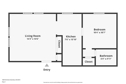 Floor plan 1505 W 3rd avenue