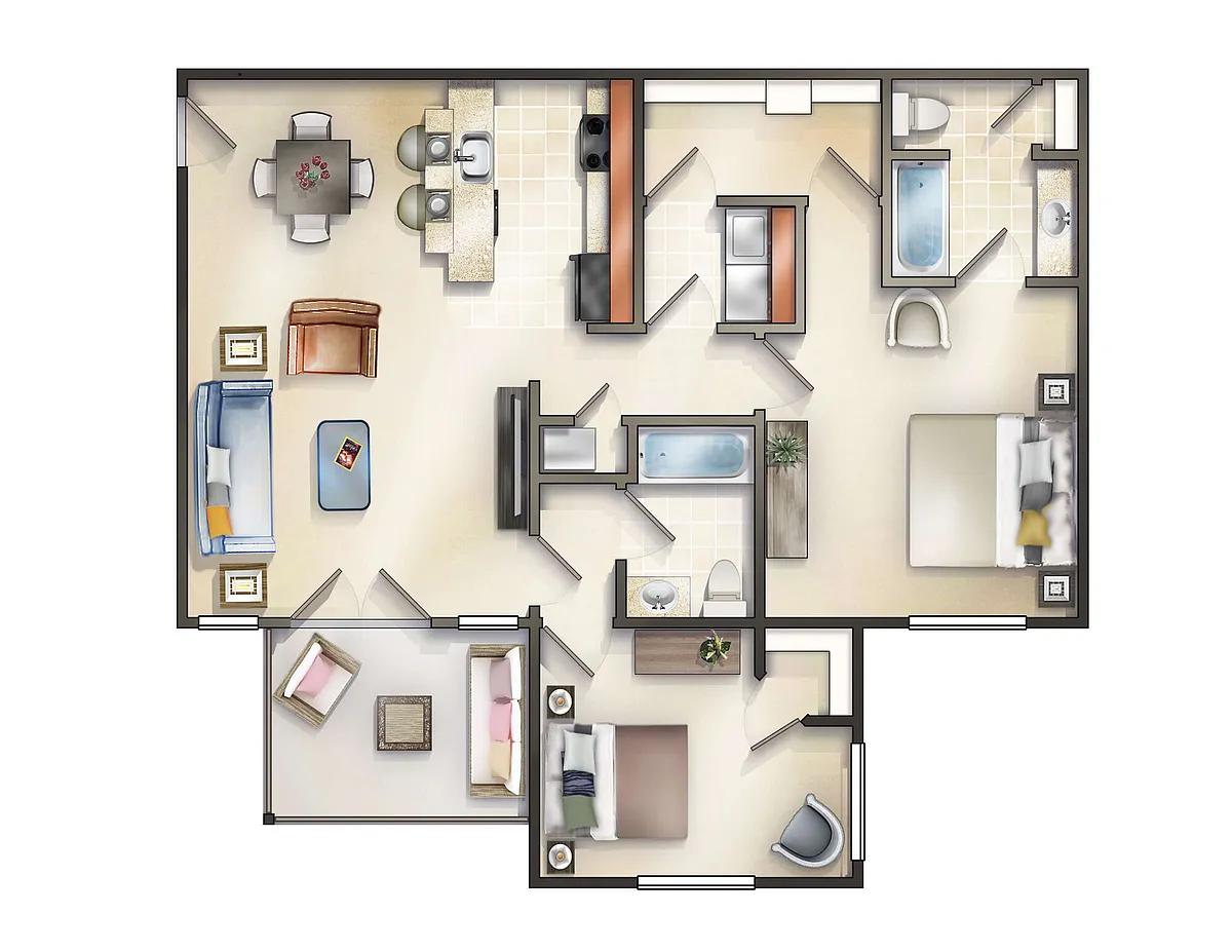 Floor plan The Franklin w/Balcony