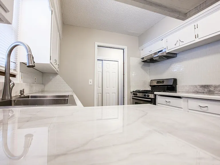 View from dinning room into the kitchen