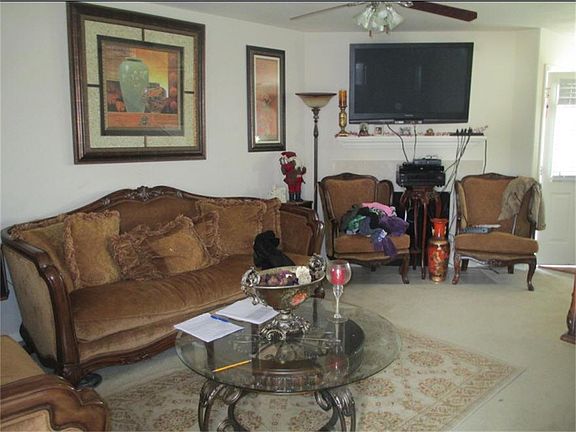 Living room with fireplace