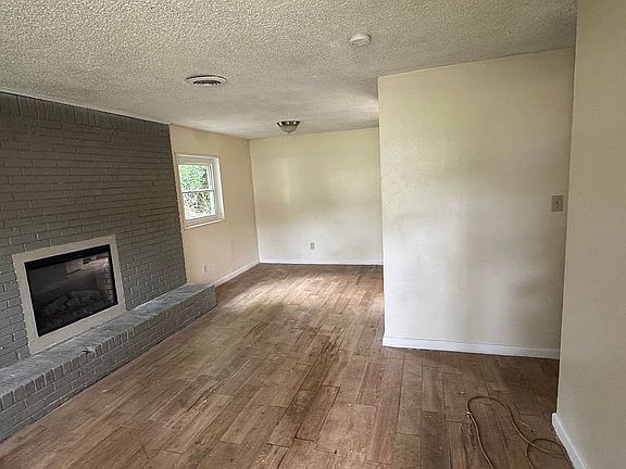 Living/dining area with fire