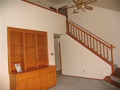 Built in oak cabinets in Living Room